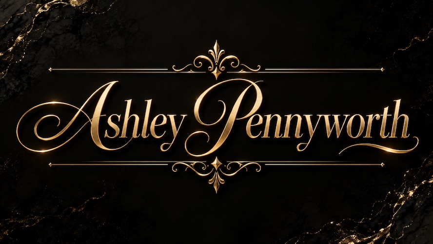 Ashley Pennyworth project artwork, featuring a dark haired woman and the Ashley Pennyworth title
